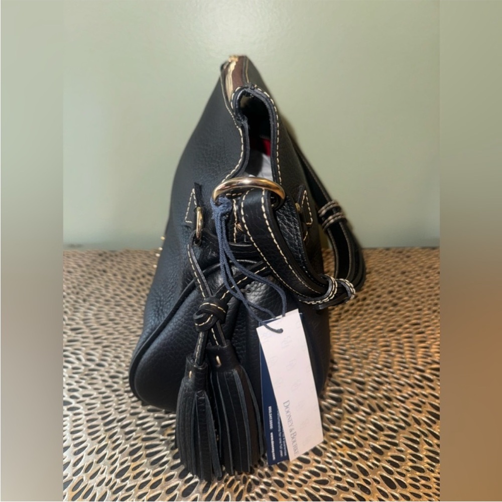 Dooney & Bourke Black Leather Satchel Bag with Tassels - Picture 11 of 13